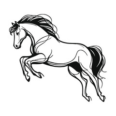 Elegant Horse Silhouette Logo Vector – Wild Animal Brand Identity Design