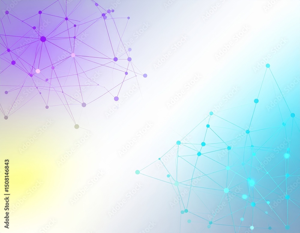 Poster abstract background dotted and connection line, glow and blur effect