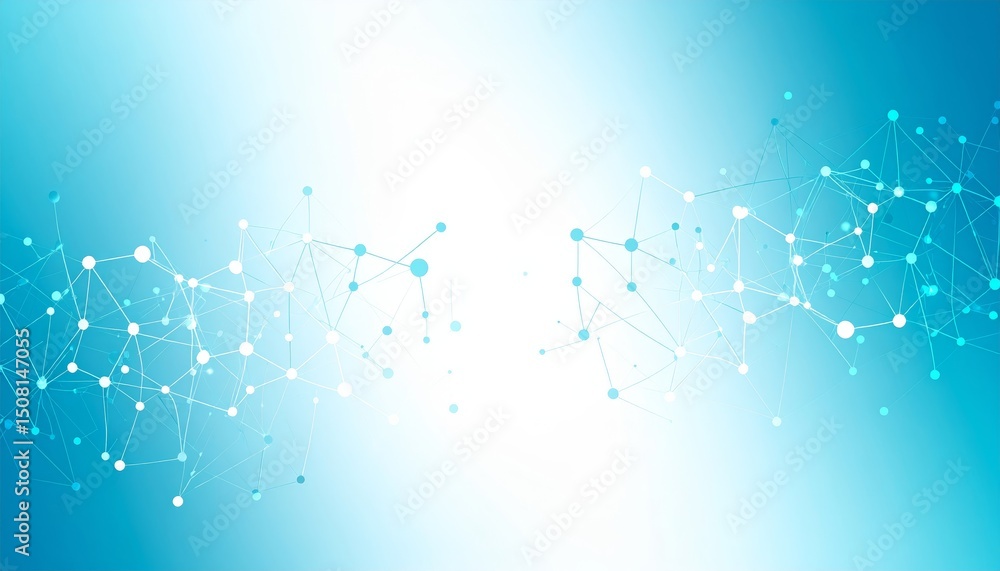 Poster abstract background dotted and connection line, glow and blur effect