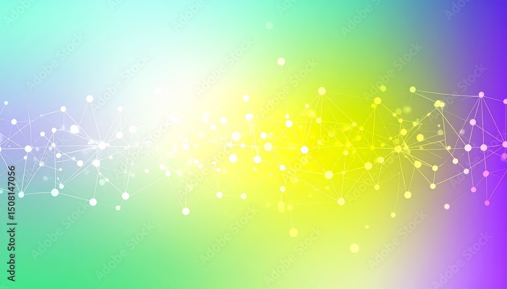 Poster abstract background dotted and connection line, glow and blur effect