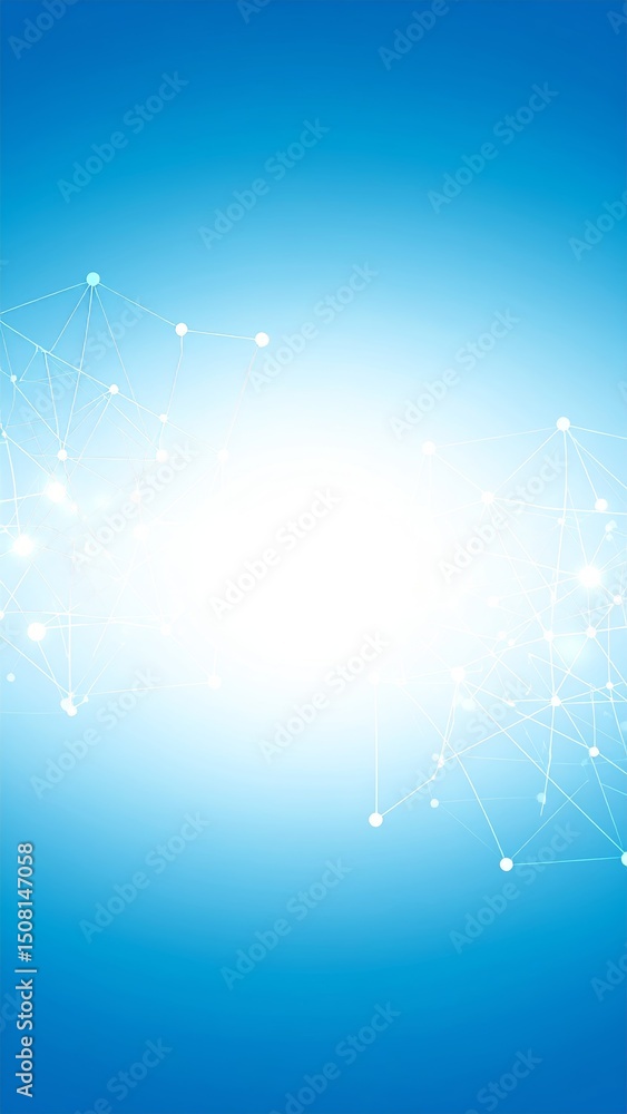 Poster abstract background dotted and connection line, glow and blur effect