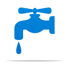 Blue faucet icon vector isolated illustration