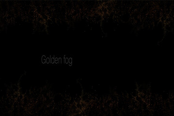 Isolated gold mosaic on black background, abstract design component.