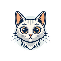 cat silhouette happy pets logo with some color variations, simple monochromatic animal logo for rescue, adoption, pet care or veterinary design