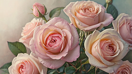 Obraz premium bouquet of pink roses