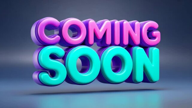 Vibrant Pink and Teal 3D Coming Soon Announcement