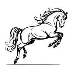 Elegant Horse Silhouette Logo Vector – Wild Animal Brand Identity Design