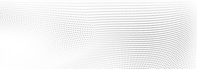 The halftone texture is black and white. Waves from dots