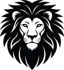 Fototapeta premium Lion head in royal and majestic creative design concept vector art illustration