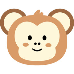 Cute Various Animal Head Illustration