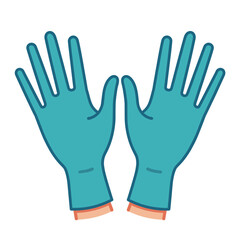 Pair of Blue Medical Gloves Illustration for Protection and Hygiene in Healthcare Settings