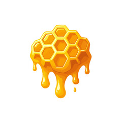 Honeycomb with Dripping Honey Illustration, Sweet and Natural Food Source for Bees and Humans