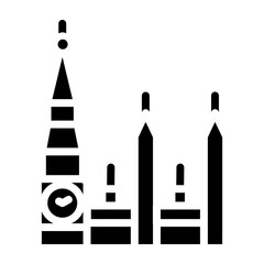 Big Ben Vector Glyph Icon Design