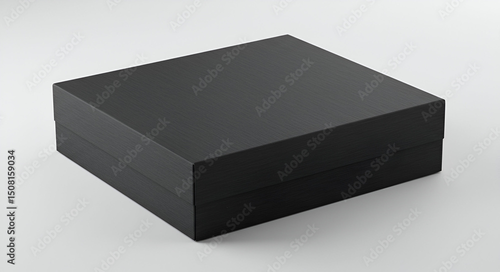 Poster empty black box with a textured surface on a white background. blank box resting on a plain surface 