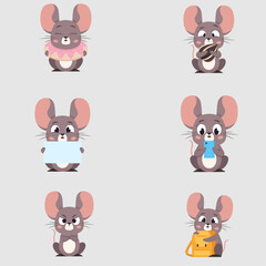 Fototapeta premium Six color rat vector