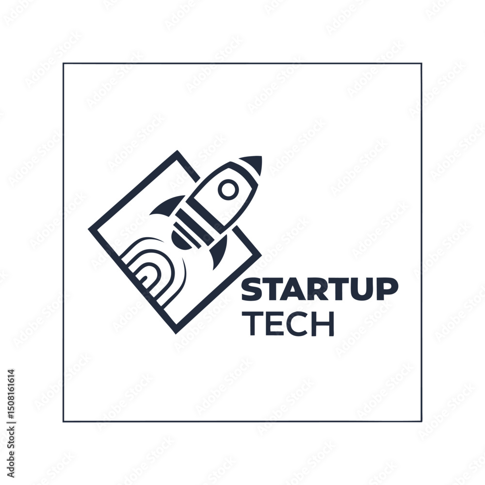 Fototapete a clean and minimalist logo design of a modern tech startup vector
