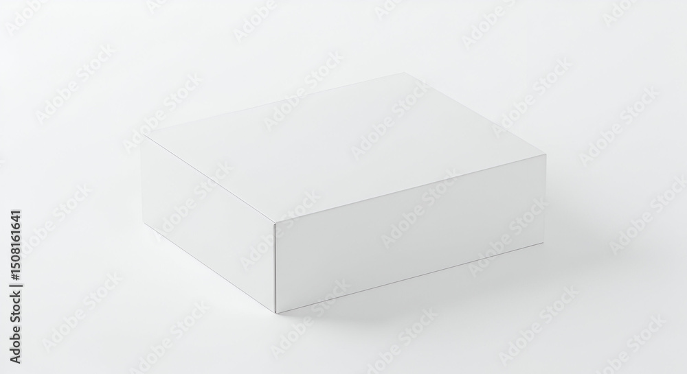 Poster empty white box on a white background. blank box positioned centrally with no visible markings or lo