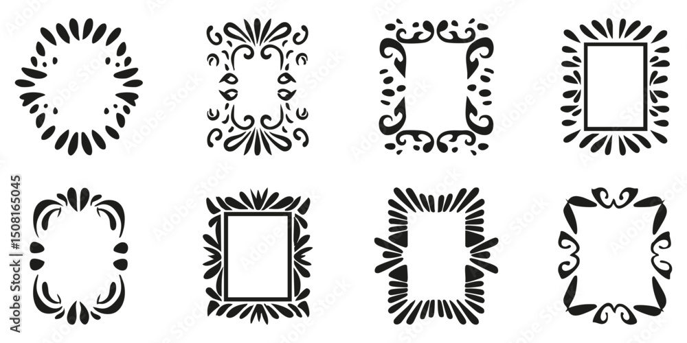 Poster decorative frame design set. elegant borders for art and craft projects collection. isolated vector 