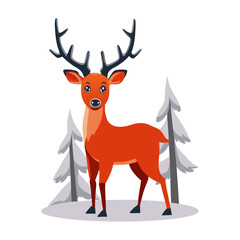 Fototapeta premium Geometric Deer Head Vector Design