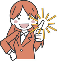 グッドサインを出すビジネスウーマン・OL