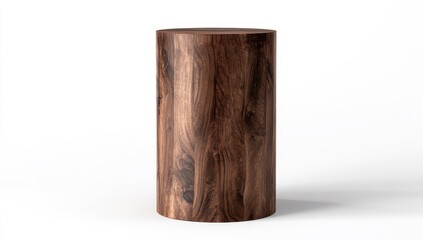 Dark-brown cylindrical wooden pedestal