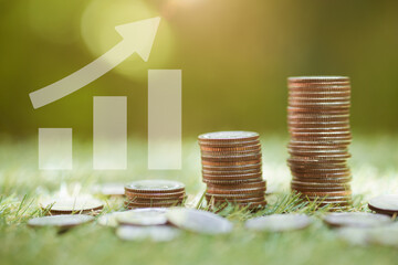 saving money, good economic, business profit, wealthy banking better financial image concept