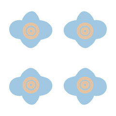 青い花のパターンイラスト