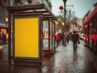 Urban Bus Stop Advertisement Mockup for Street Marketing