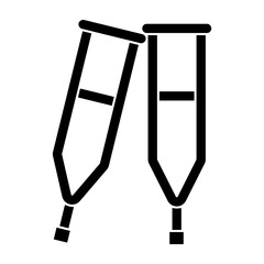 Crutches Vector Glyph Icon Design