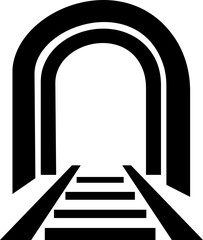 Fototapeta premium Tunnel Entrance Sign thin line icon , vector, pixel perfect, in different style automobile bridge. for web Modern empty highway of road with tunnel pictogram inside isolated on transparent background.