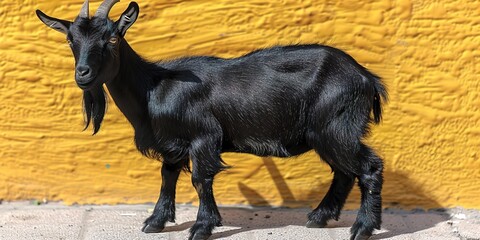 black goat isolated on white background