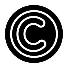 Copywrite  Vector Glyph Icon Design