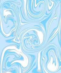 Abstract Blue and White Marble Swirl Liquid Texture Background.