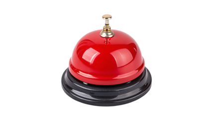 Red service bell isolated on transparent background