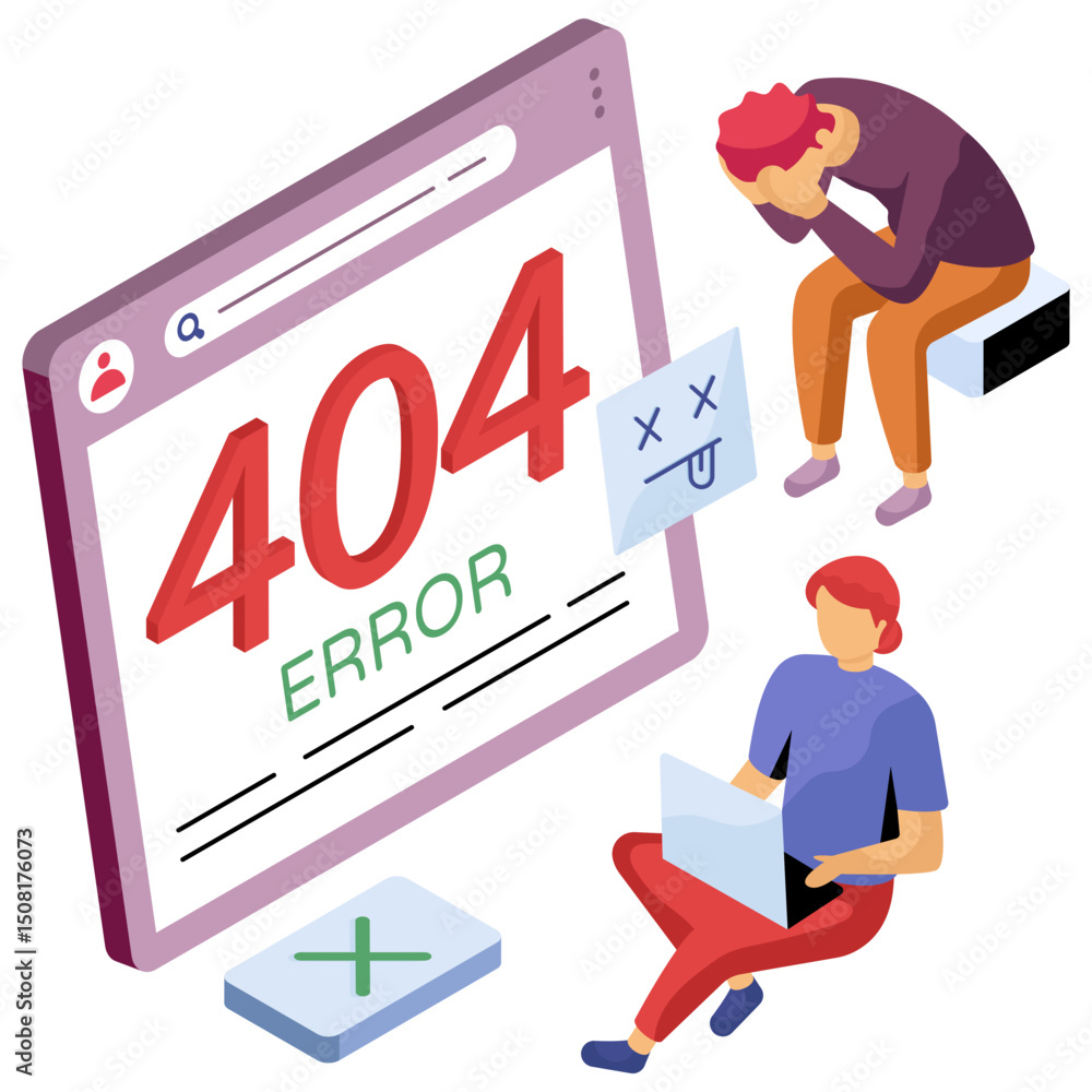 Wall mural a creative design vector of error 404