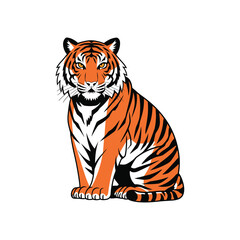 Tiger sitting vector illustration