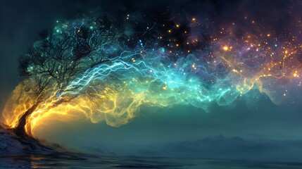 BLUE SMOKE in the form of lightning and electric discharge