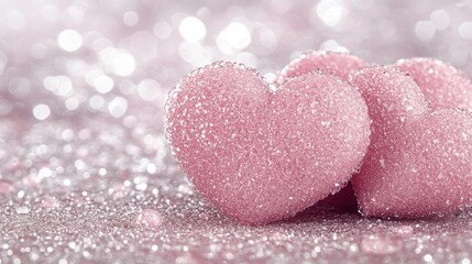 Obraz premium Pink Hearts, Glitter, Romance
