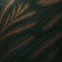 Obraz premium Pine Needles + Gradient Flow + Copper Sparkle Lines