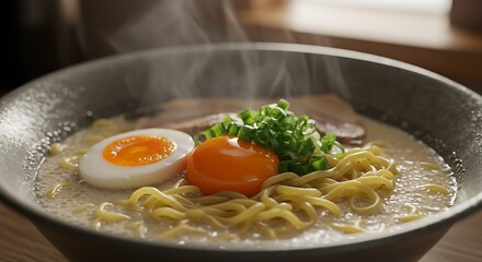 Bowl of Ramen with Egg and Green Onions