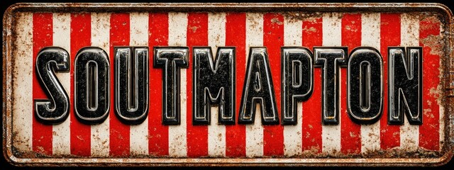 Vintage-style sign with city name