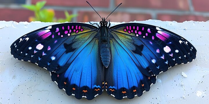 Beautiful common morpho butterfly isolated