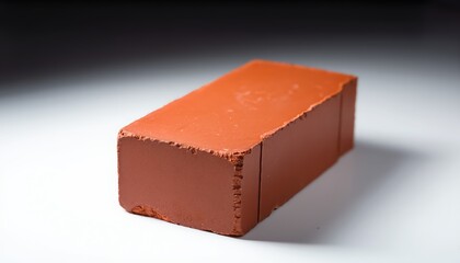 Close-up of a classic red-brown construction brick with rough texture and uneven edges. Perfect for illustrating durability, building materials, and architectural design