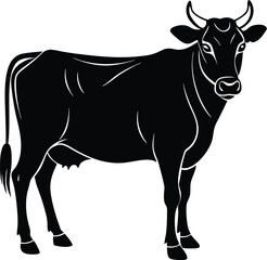 Fototapeta premium black and white cow cow vector cow out line cow 
