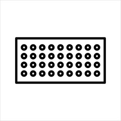 Bath mat with Suction Cup Icon Symbol isolated white background. vector illustration. color editable.