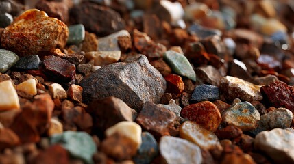Exploring the beauty of colorful rocks and stones a close up view of nature's artistry and geology