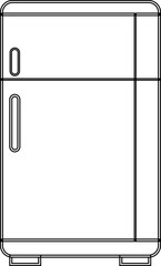 Smart Refrigerator icon. fridge icons sign vector template elements, Kitchen items line art silhouette creativity, Icons for designs, Home Appliances, web page, mobile apps, cooling purposes.