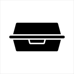 Foam meal box Icon Symbol isolated white background. vector illustration. color editable.