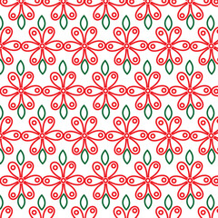seamless pattern with red flowers