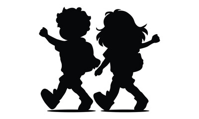 A black and white Children Vector Design